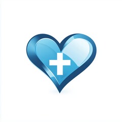 Obraz premium Minimalist branding logo for healthcare company with cross and heart graphic
