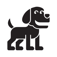 black silhouette dog icon vector illustration art with white background