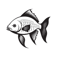  fish isolated vector illustration on a white background.