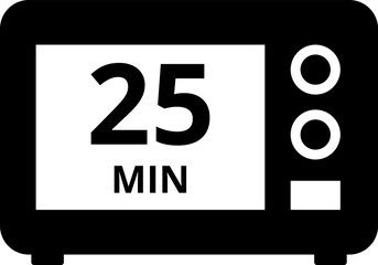 Cooking time and pot icon set. Cook for 1, 2, 5, 10, 15, 20, 25, 30, 40, 45, 50, 60 minutes vector icon.