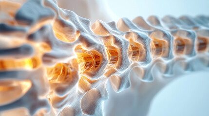 Obraz premium Joints of the body, A detailed photorealistic image showcasing the cervical spine anatomy suitable for medical and educational purposes.