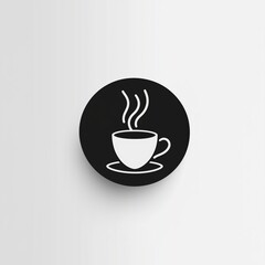 Obraz premium Elegant logo for a modern café with simple coffee cup and steam design