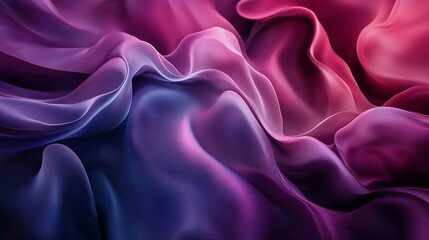 Obraz premium A stunning fluid background with vibrant colors of soft yellow, light teal, and pale lilac, mimicking the appearance abstract purple silk fabric background, a study in texture and elegance flowing