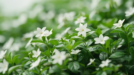 White jasmine flowers with small star-shaped blooms on a white background.