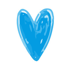 手書きのハートイラストアイコン。バレンタインイメージの落書き。