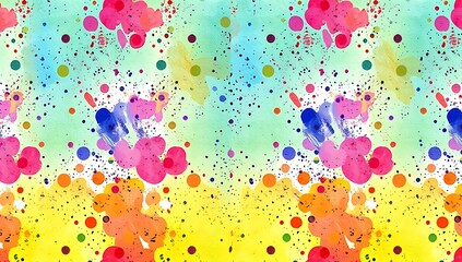Abstract Colorful Splashes and Dots Artwork