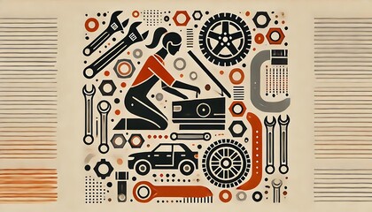 Obraz premium Empowering Mechanics: A Visual Tribute to Automotive Repair