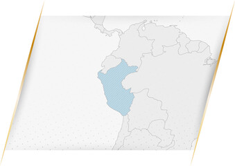 Peru Map in Blue.