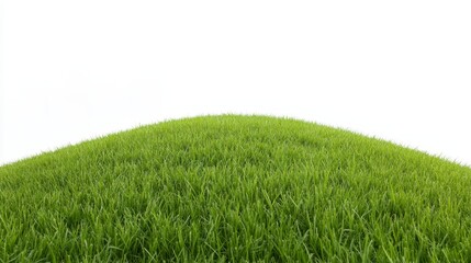 Obraz premium A lush green hill of grass against a bright white background, symbolizing nature and tranquility.