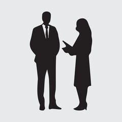 Business people, business Men and Women  vector silhouettes set
