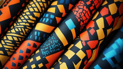 Fabric pattern made up of geometric shapes, vector