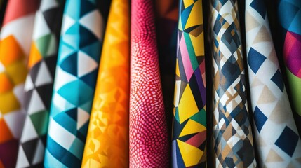 Fabric pattern made up of geometric shapes, vector