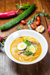 Ramen noodle soup with egg