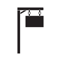 hanging board pole flat icon vector
