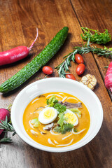 Ramen noodle soup with egg
