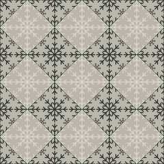 Abstract Christmas snowflake texture on light brown background. Elegant seamless vector pattern for wrapping paper, textile and paper prints, greeting cards and gift boxes.