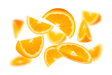 Falling Orange, cutout, full depth of field.