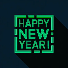 Obraz premium Happy New Year HNY NYE (New Year's Eve) Square Social Illustraion