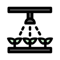 Automatic watering system symbol - Ecological farming icon.