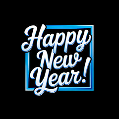 Obraz premium Happy New Year HNY NYE (New Year's Eve) Square Social Illustraion