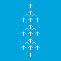 Christmas tree made of arrows. Happy new minimalism.