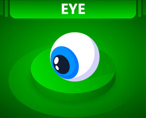 Eye isometric icon. Vector illustration. 3d concept