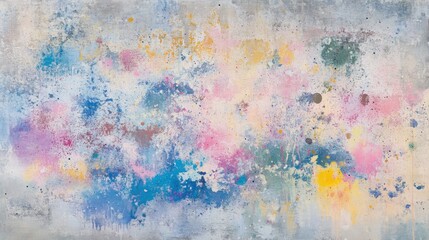 Abstract Pastel Splashes on Textured Canvas