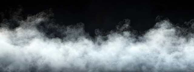 White smoke cloud isolated on black background. (1)
