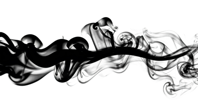 Black smoke border isolated on transparent background