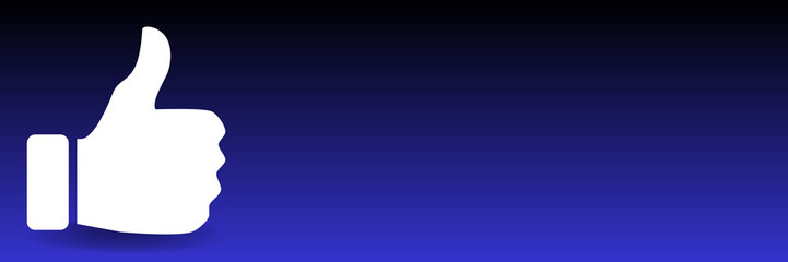 Social networks blue horizontal background with like icons