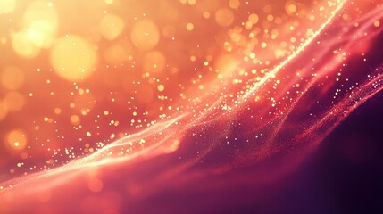 Obraz premium Abstract digital particle wave and light with flowing small particles dance motion on the wave and light abstract background. Cyberspace, and technology digital connection abstract background concept