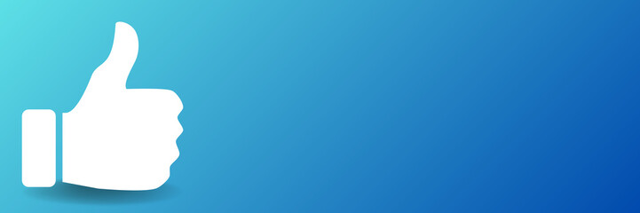 Social networks blue horizontal background with like icons