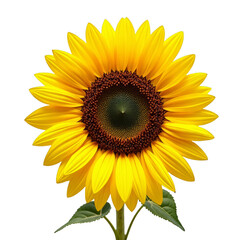 Fototapeta premium Yellow sunflower in bloom against black background