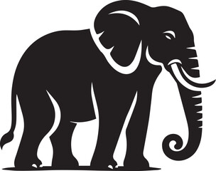 Obraz premium black Elephant Vector, Elephant Logo Vector Icon, Elephant illustration design, Elephant silhouette vector black and white