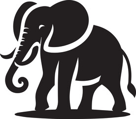 Obraz premium black Elephant Vector, Elephant Logo Vector Icon, Elephant illustration design, Elephant silhouette vector black and white
