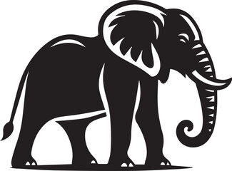 Obraz premium black Elephant Vector, Elephant Logo Vector Icon, Elephant illustration design, Elephant silhouette vector black and white