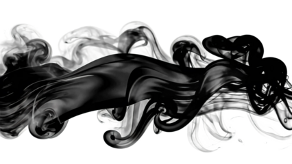 Black smoke border isolated on transparent background