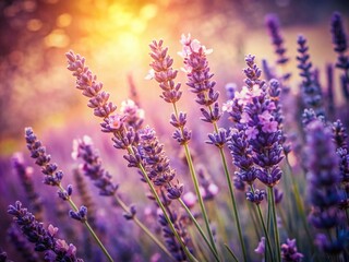 Fototapeta premium Vintage Lavender Bouquet Photography: Purple Flowers, Dried Lavender, Rustic Still Life, Floral Arrangement, Summer Blooms, Provence, French Countryside