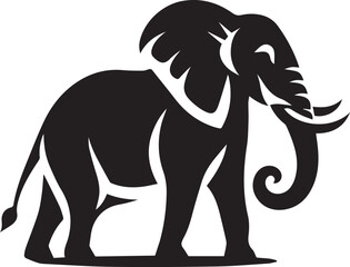 Obraz premium black Elephant Vector, Elephant Logo Vector Icon, Elephant illustration design, Elephant silhouette vector black and white