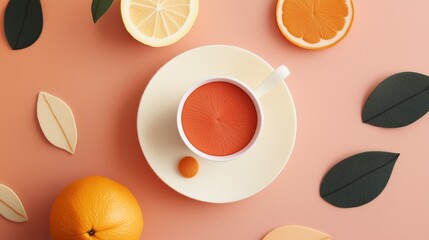 Decorations from felt in the form of fruits, illustration