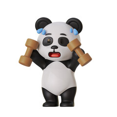Cute Panda Mascot Sport Exercise © kerismaker