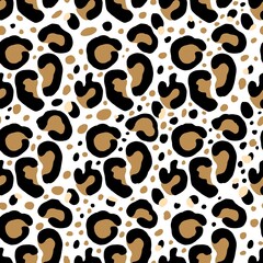 Leopard pattern seamless black dot background for print, fabric, shirt, lingerie, swimsuit, skirt, women's fashion.