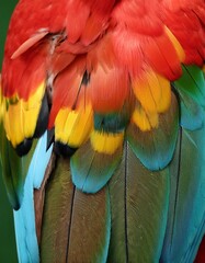 Obraz premium Generated image A close-up of the vibrant feathers on an exotic bird