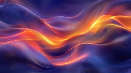 Obraz premium Wave particles with glowing light and flow motion abstract background wallpaper digital art design
