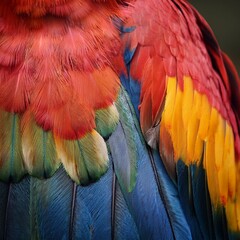 Obraz premium Generated image A close-up of the vibrant feathers on an exotic bird