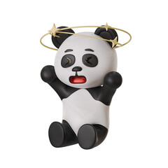 Cute Panda Mascot Confused Headache © kerismaker