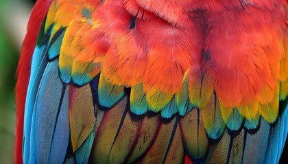 Obraz premium Generated image A close-up of the vibrant feathers on an exotic bird