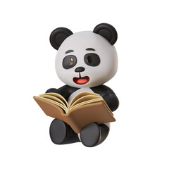 Cute Panda Mascot Reading Book © kerismaker