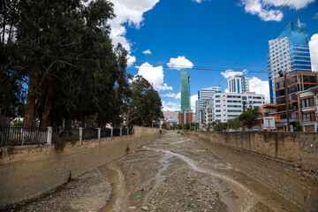 Beautiful streets of la paz. Street life in bolivia. Beautiful architecture of buildings.