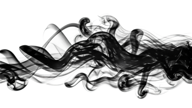 Black smoke border isolated on transparent background - Powered by Adobe